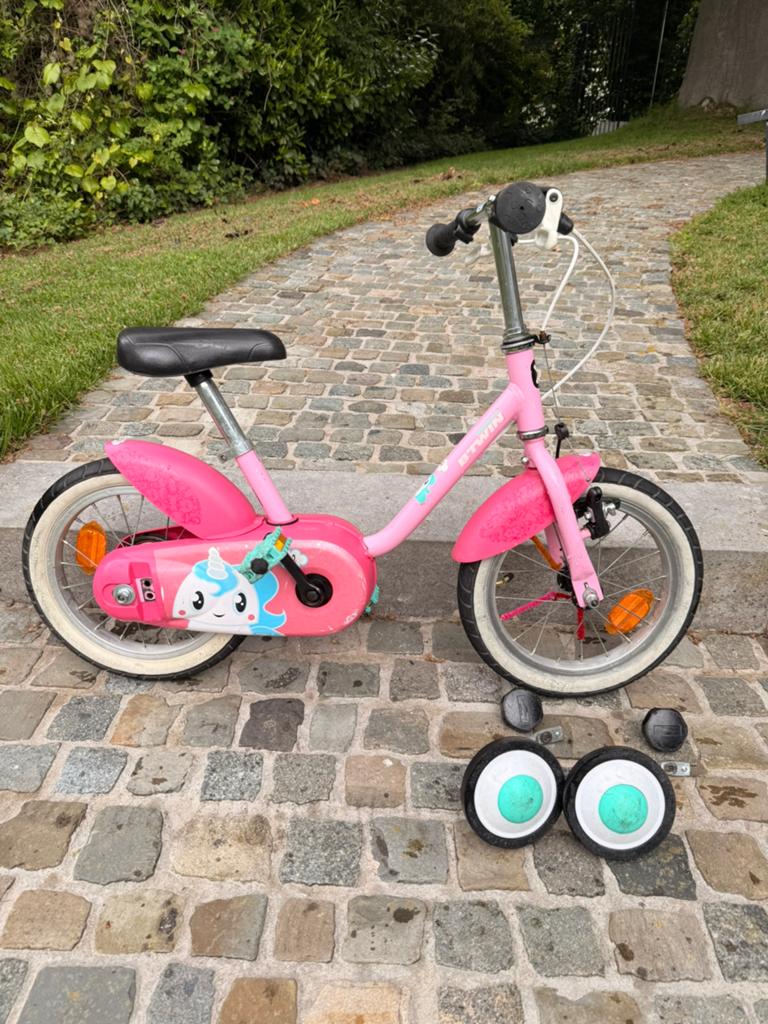 Vélo enfant 3-5ans avec petites roues amovibles, Frein sur jante, Stabilisateurs, Enlèvement, Utilisé