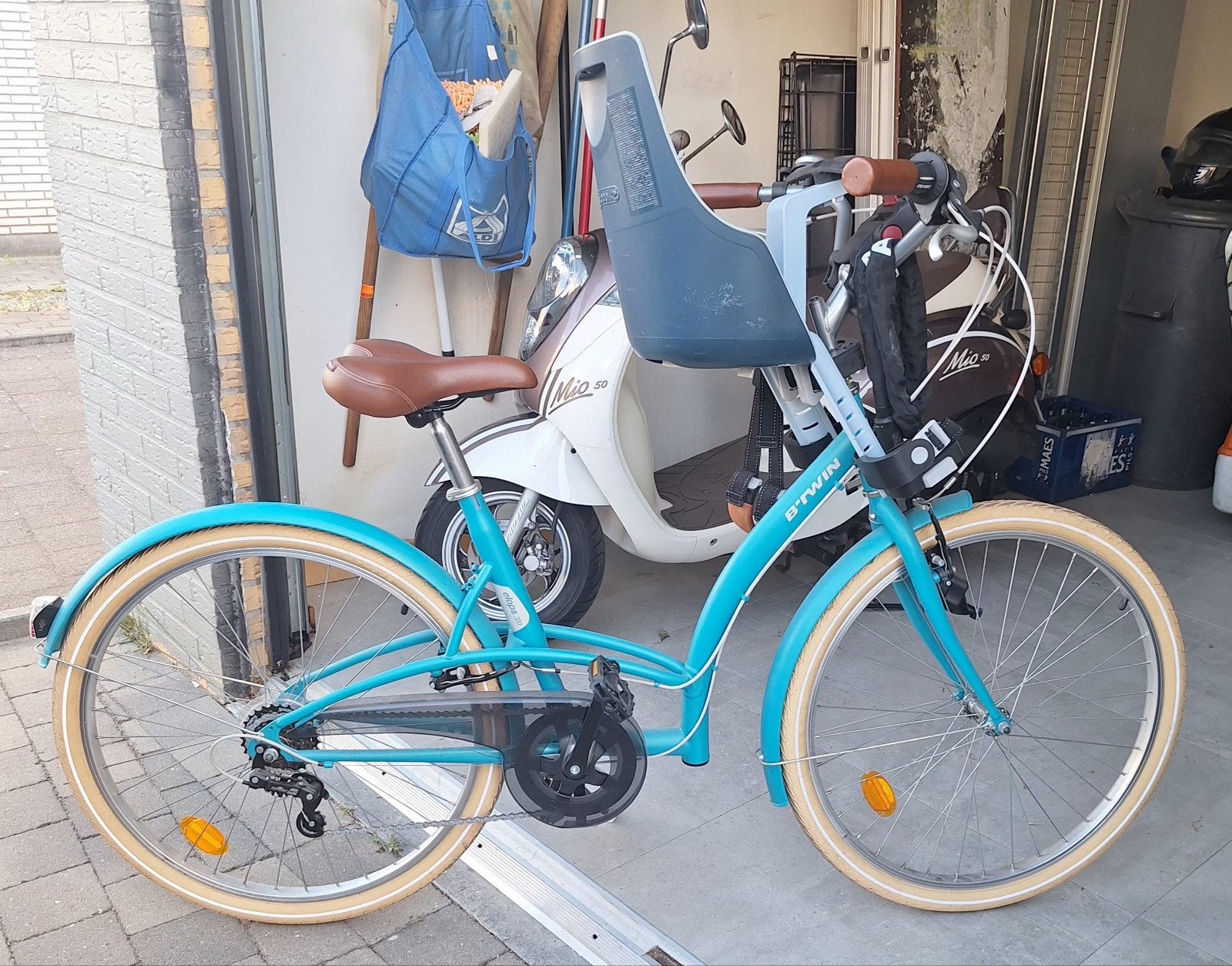 Btwin elops 320 fiets met kinderzitje te koop, Fietsen en Brommers, Ophalen