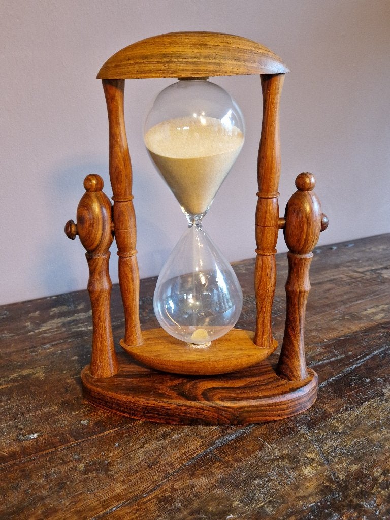Vintage Houten Walnoten Zandloper, Enlèvement ou Envoi