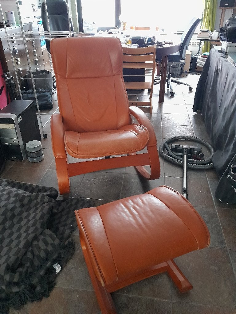 Relax zetel 1 persoon met voetsteun, Ophalen, Gebruikt, 125 tot 150 cm, Modern landelijk