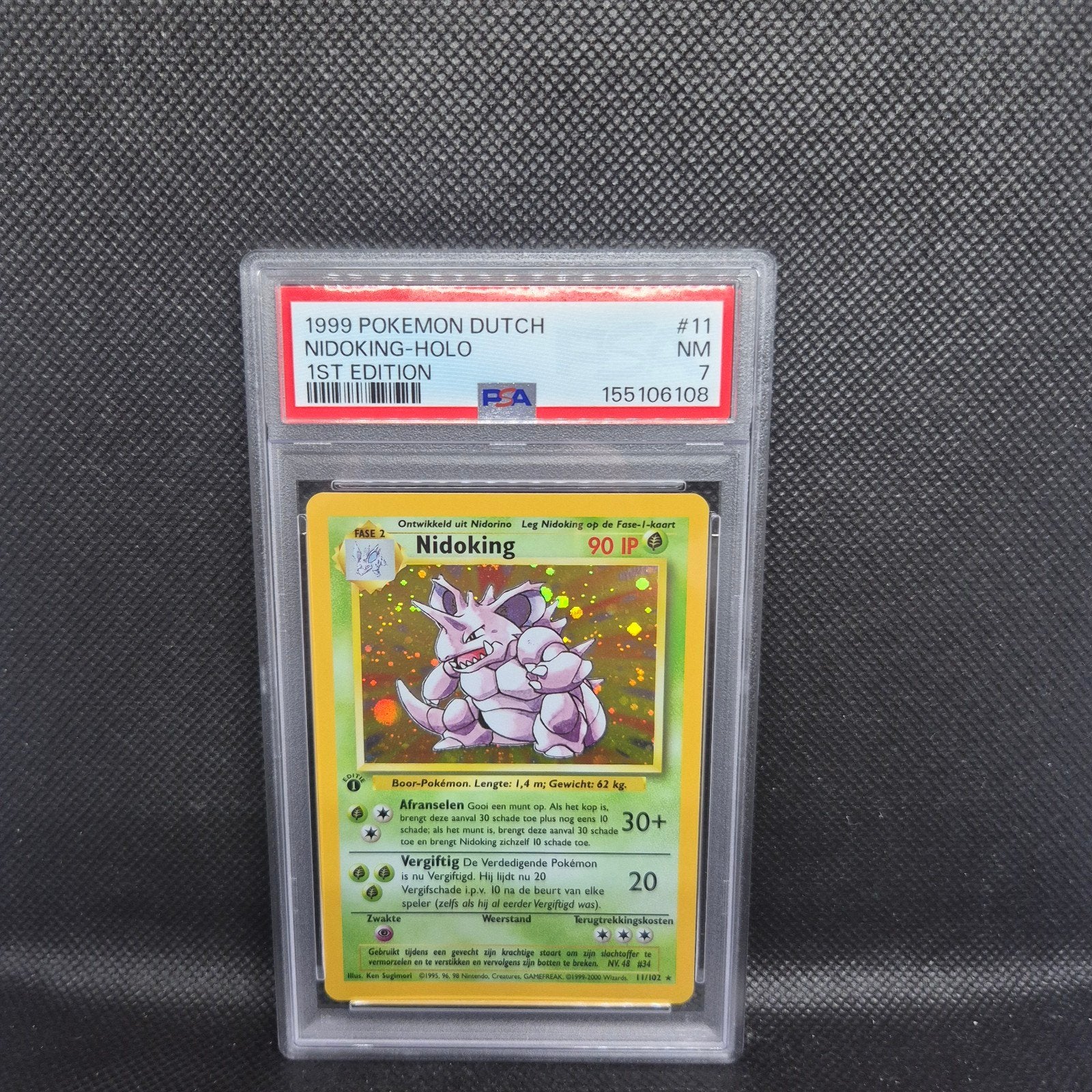 Nidoking Holo 1st Edition NL PSA 7, Enlèvement ou Envoi