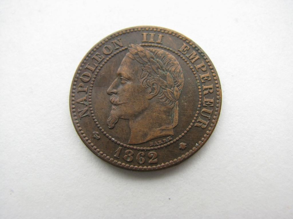 2 c Napoléon III tête nue-1862 A, Envoi, France