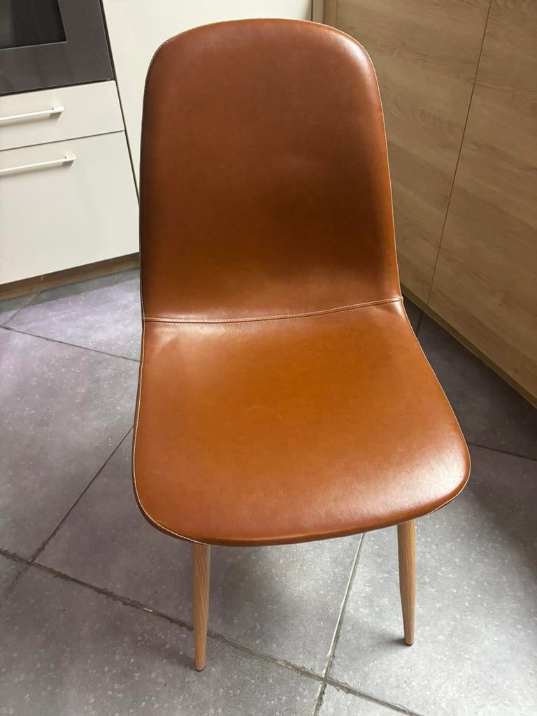6 stoelen in Cognac, Huis en Inrichting, Stoelen, Ophalen, Gebruikt, Eén