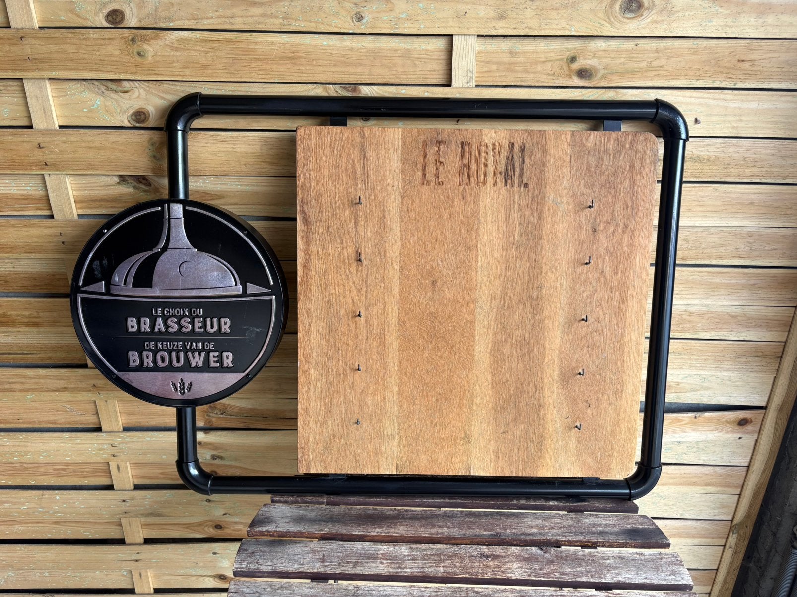 Metalen bord, reclamehout, vintage brouwerij, Ophalen