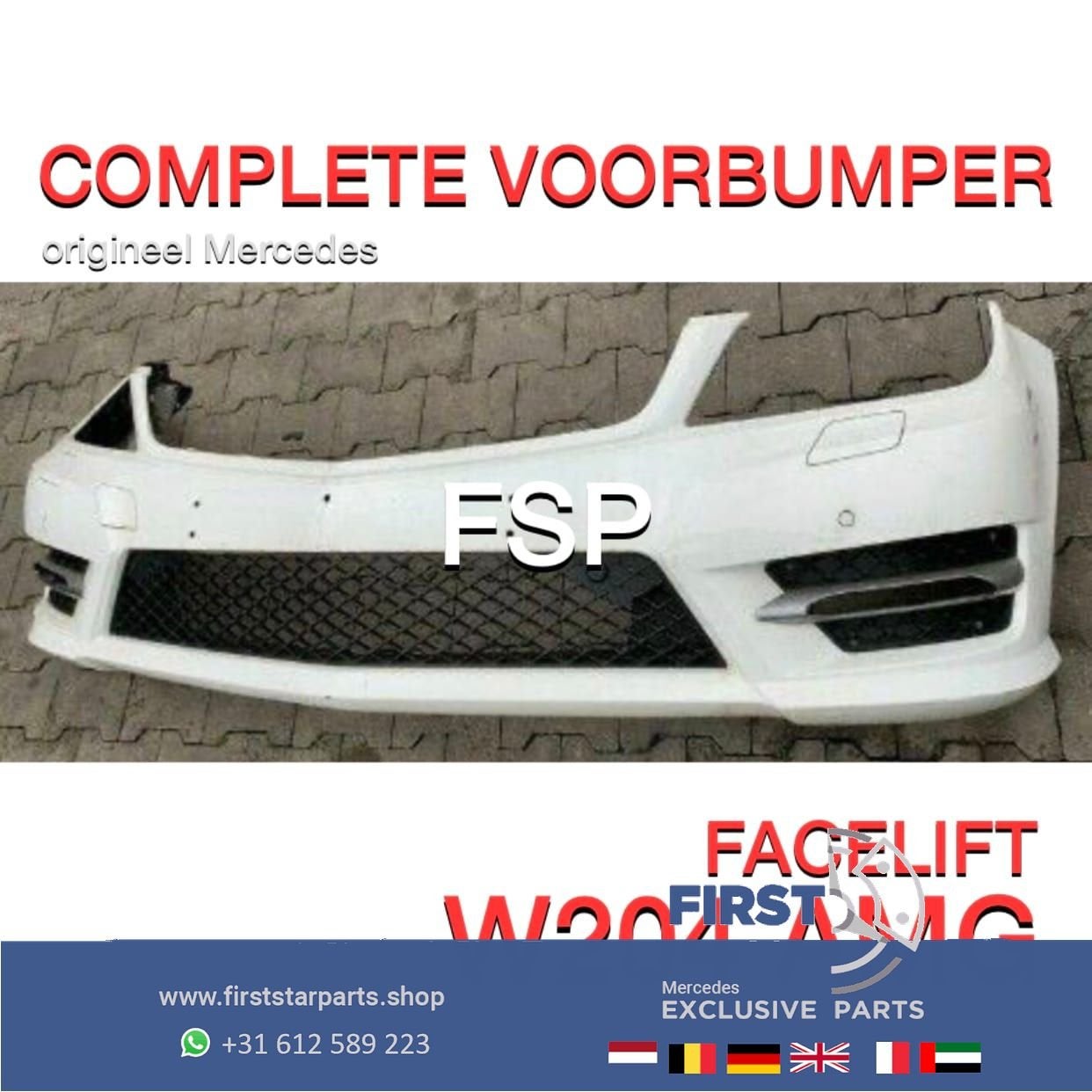 W204 AMG Voorbumper Facelift COMPLEET Mercedes C Klasse 2010, Utilisé, -, Avant, -