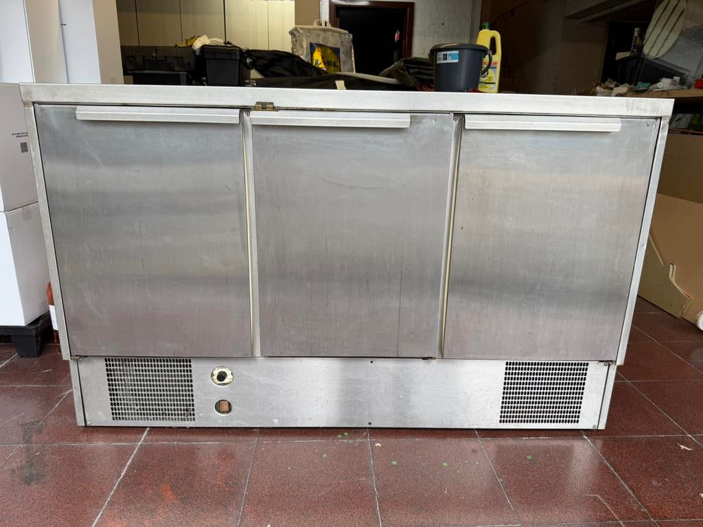 Inox 3-deurs koelkast, Elektronische apparatuur, Koelkasten en IJskasten, Ophalen, Zo goed als nieuw