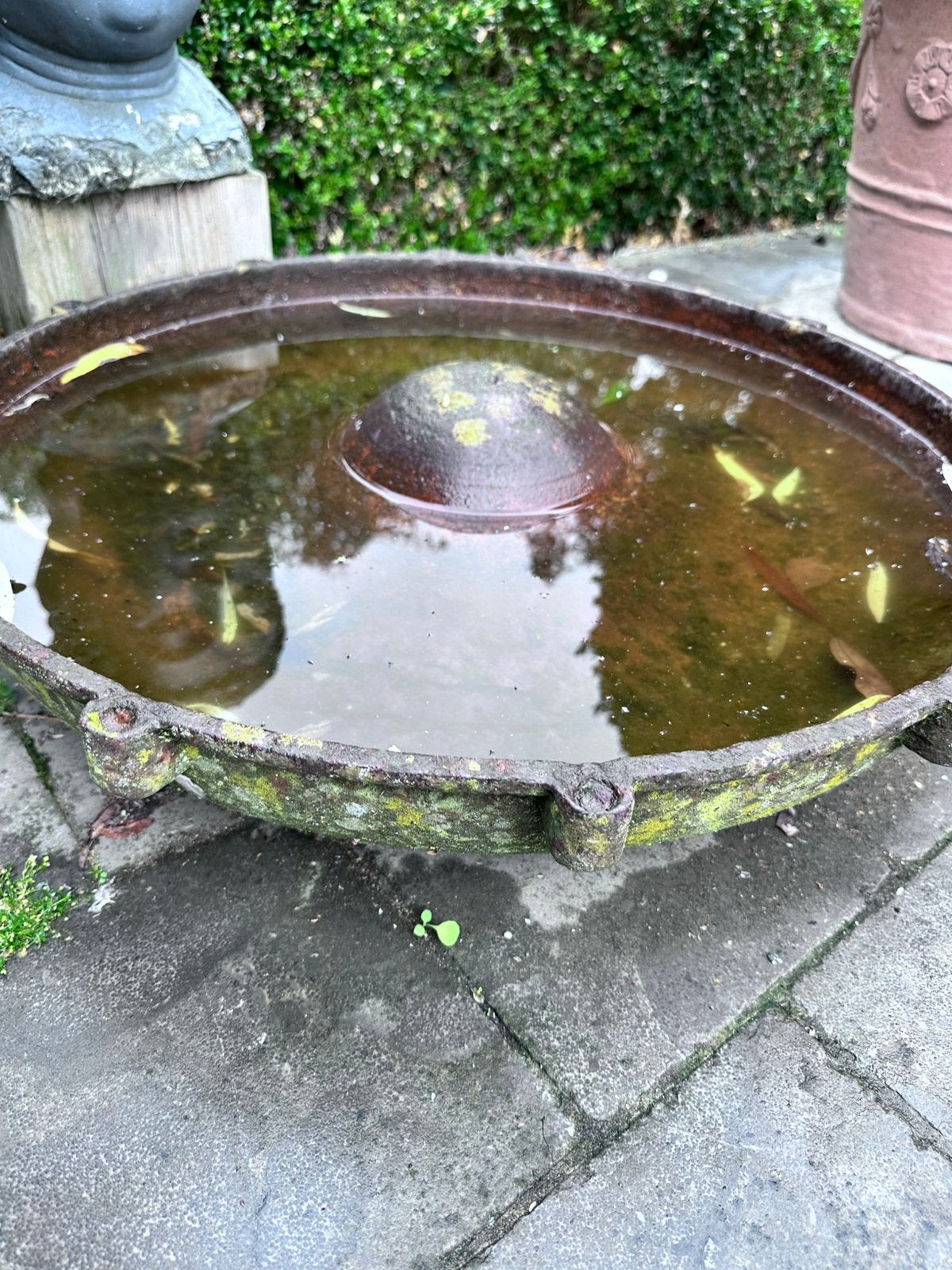 Gietijzer waterbak voor vogels, Ophalen, Gebruikt