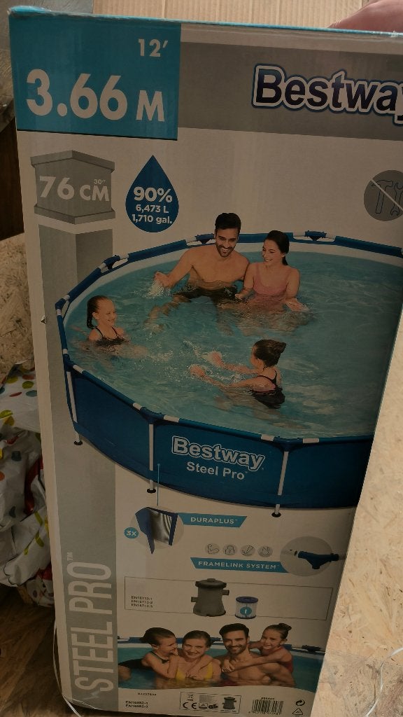 Zwembad Bestway Steel Pro 3.66, Zandfilterpomp & toebehoren, Jardin & Terrasse, Piscines, 200 à 400 cm, Moins de 200 cm, Rond