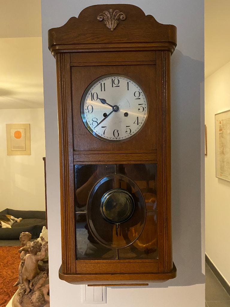horloge murale en bois vers 1920 fonctionne, Enlèvement
