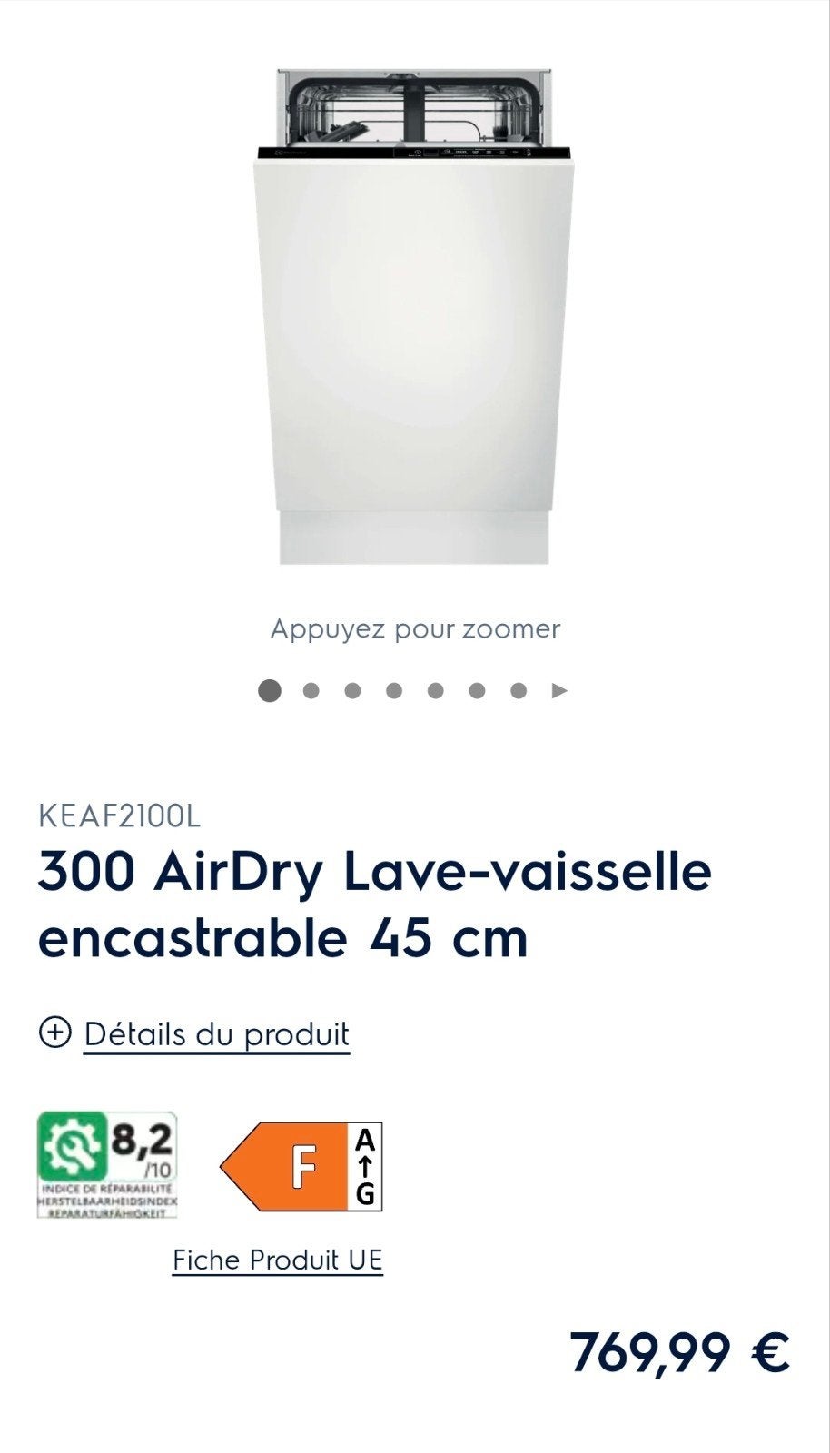 Lave-vaisselle intégrable ELECTROLUX 45CM de large Neuf, Electroménager, Lave-vaisselle, Enlèvement, Neuf, Encastré, Moins de 45 cm