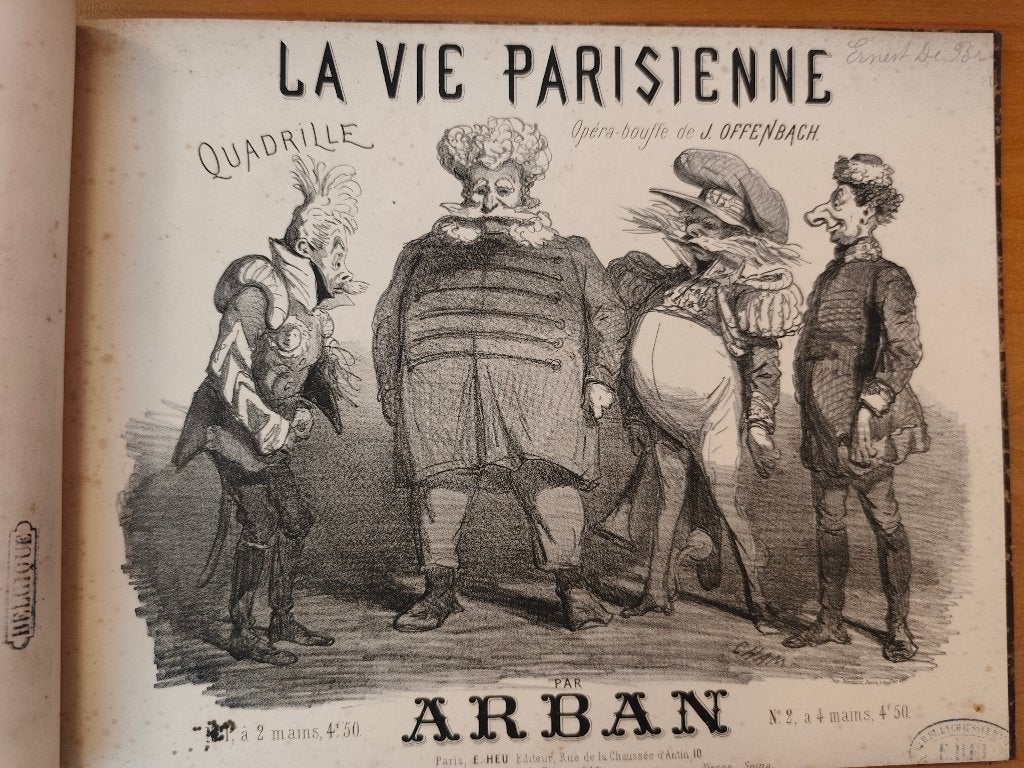 Caricature signée de Cham XIXe, Enlèvement ou Envoi, Autres styles, Signé, Portrait ou Personnes