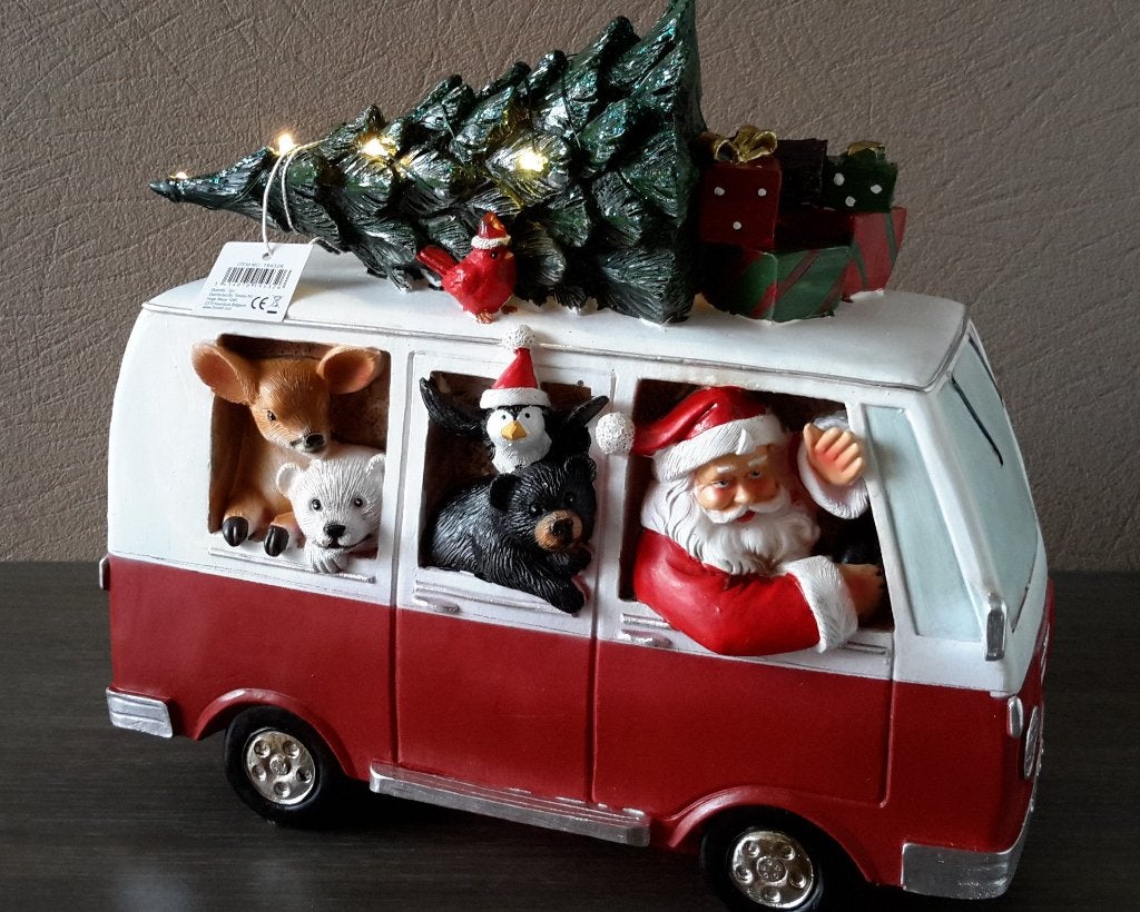 Autobus met kerstman en dieren + LED ( NIEUW ), Ophalen of Verzenden, Nieuw