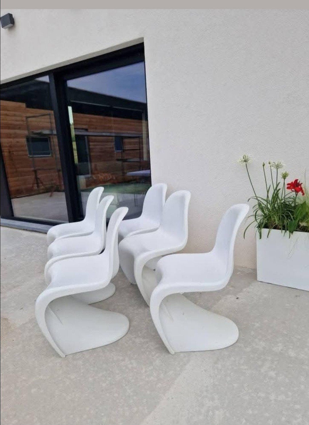 6 witte stoelen in Panton-stijl, Ophalen, Eén
