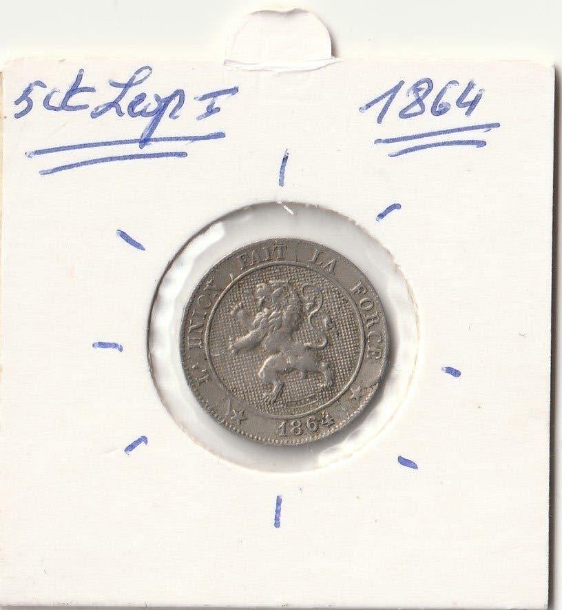 5 CENTIEM 1864 LEOPOLD 1-ZELDZAMER, Ophalen of Verzenden