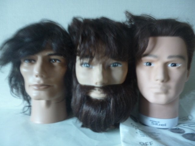 6 Professionele oefen-kappershoofden (3x man en 3x vrouw), Diversen, Schoolbenodigdheden, Zo goed als nieuw, Ophalen of Verzenden
