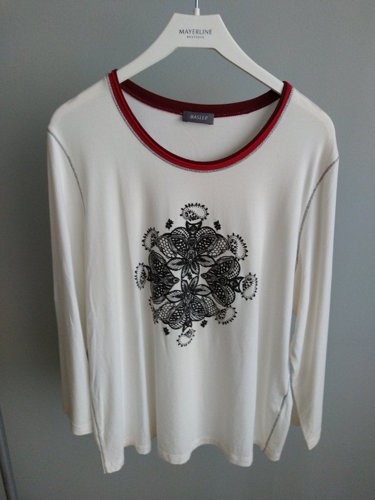 Basler maat 46 witte blouse, Wit, Maat 46/48 (XL) of groter, Bassler, Ophalen of Verzenden