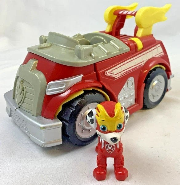 PAW Patrol Mighty Pups Super Paws Brandweerwagen Marshall, Verzenden, Zo goed als nieuw