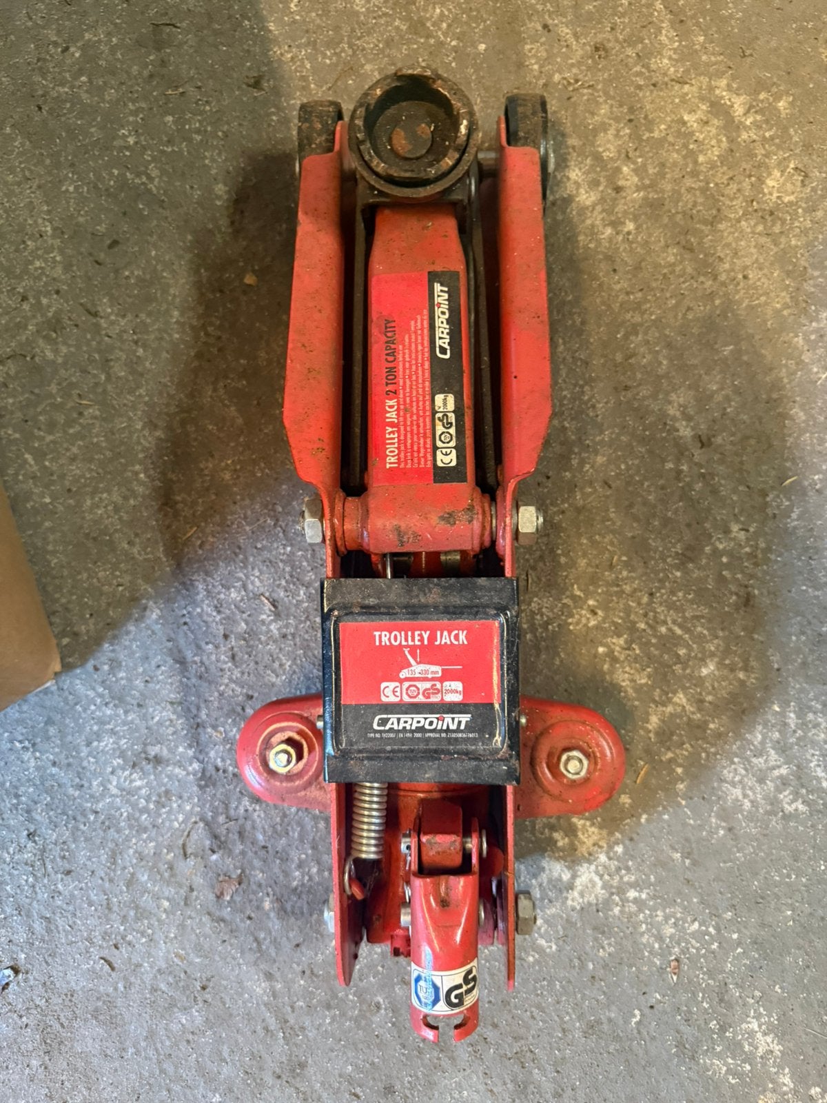 Carpoint Trolley Jack 2 Ton – €30, Auto diversen, Krikken, Ophalen, Zo goed als nieuw, Garagekrik