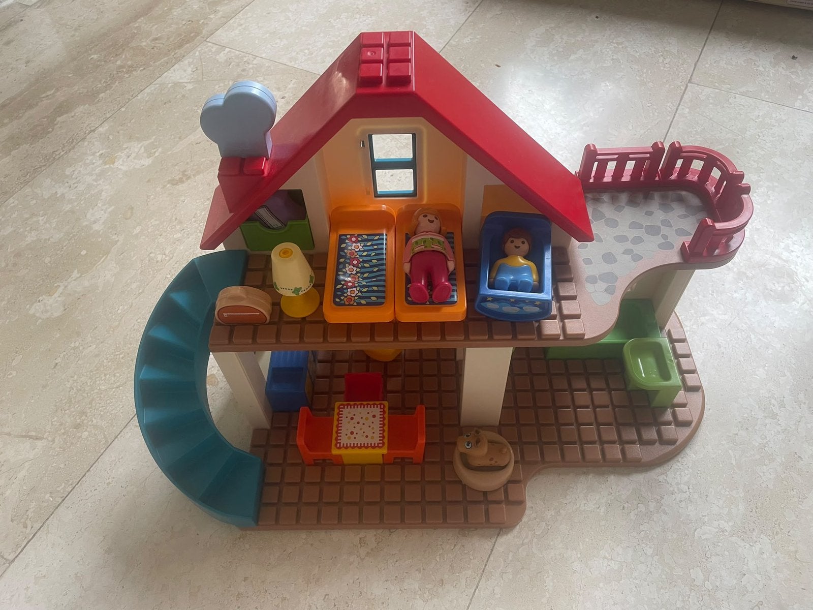 PLAYMOBIL 1.2.3 Woonhuis 6784 + meubels & figuren, Enlèvement, Utilisé