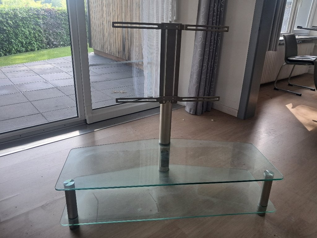 Table verre television, 25 à 50 cm, Verre, Comme neuf, 100 à 150 cm