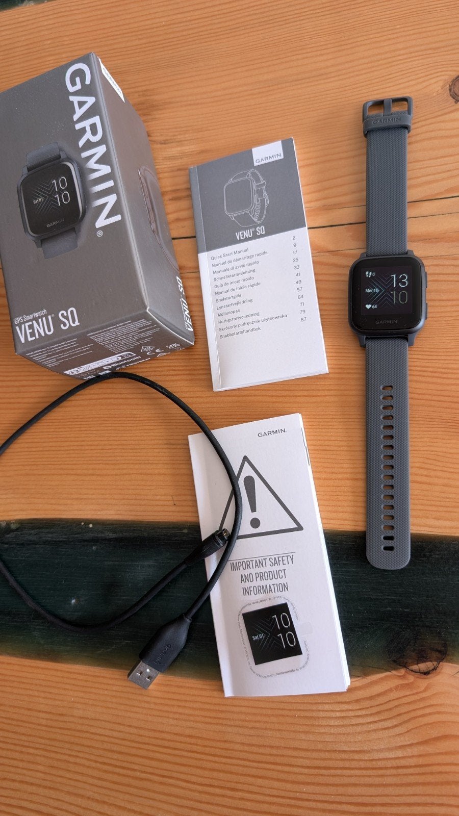Smartwatch GPS Garmin Venu Sq, Étanche, Gris, Enlèvement ou Envoi, Garmin