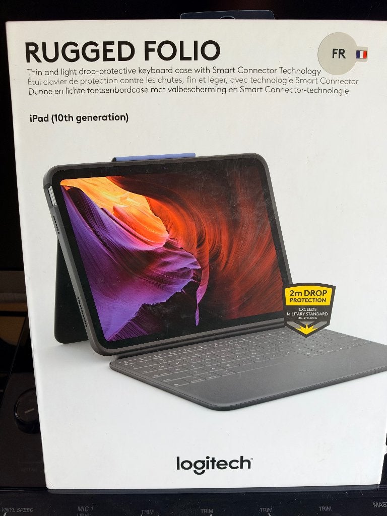 Logitech case toetsenbord iPad 10de generatie, Informatique & Logiciels, Enlèvement, Comme neuf, Gris, Apple iPad
