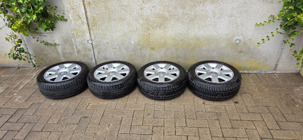 Vergen met banden steek 5x100, Ophalen, Gebruikt, 16 inch, Banden en Velgen