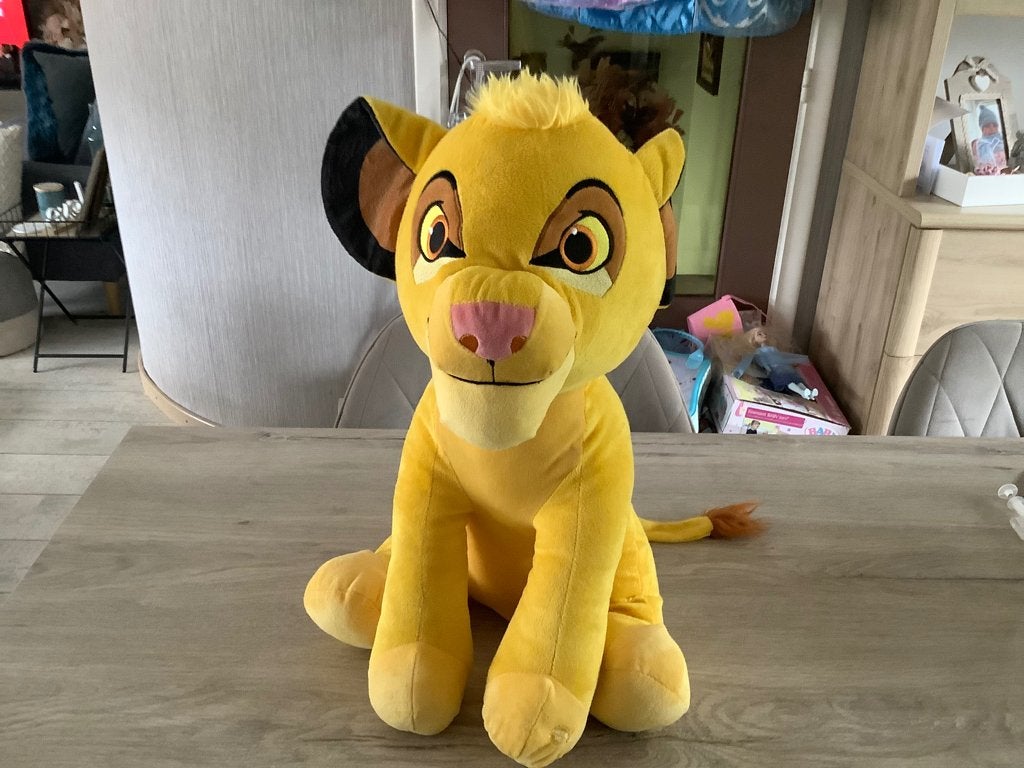 Personnage en peluche Disney Simba (23x65 cm), Doré, Disney, Comme neuf, Moyen (20 à 80 cm)