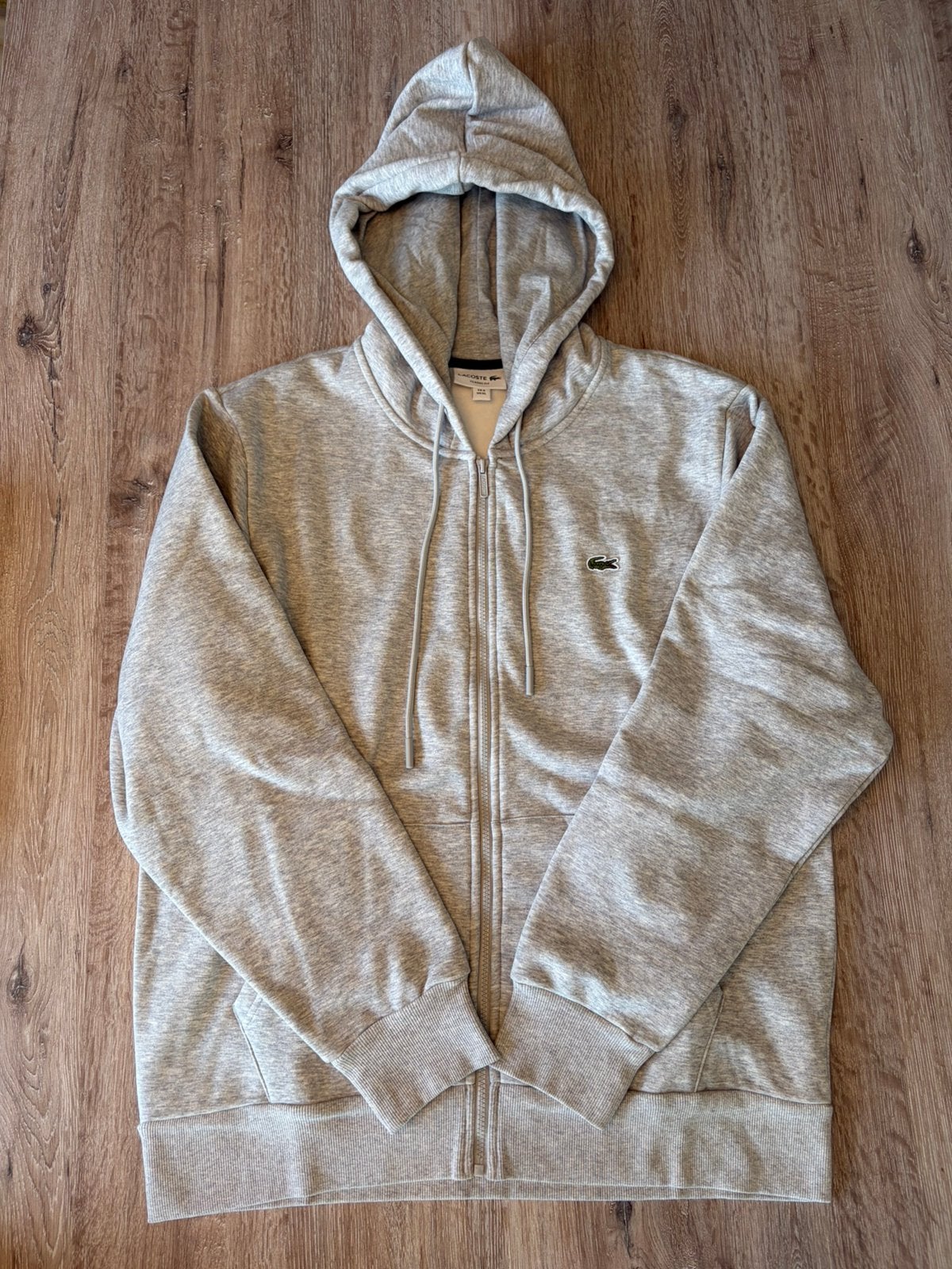 Sweat a capuche zippé Lacoste gris taille XL, Enlèvement ou Envoi, Comme neuf, Bleu