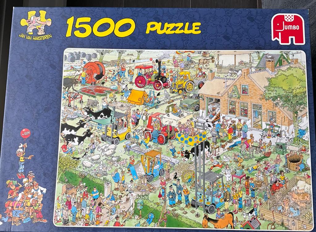 Jan Van Haasteren - Boerderij bezoek  - 1500 stuks, Enlèvement, 500 à 1500 pièces, Comme neuf, Puzzle