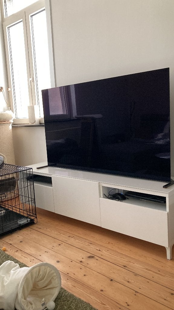 Wit TV meubel Ikea Besta, Maison & Meubles, Armoires | Mobilier de télévision, 25 à 50 cm, 150 à 200 cm, Comme neuf, Enlèvement