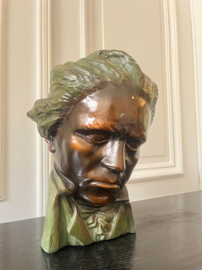 Gipse buste Ludwig van Beethoven, Antiek en Kunst, Ophalen of Verzenden, Buste