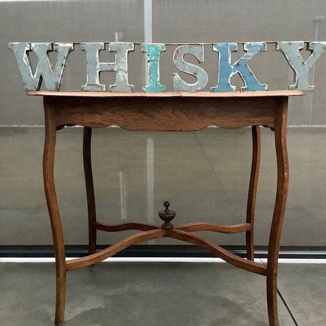 Metalen letters WHISKY-RICARD-CAVA, Ophalen of Verzenden, Gebruikt