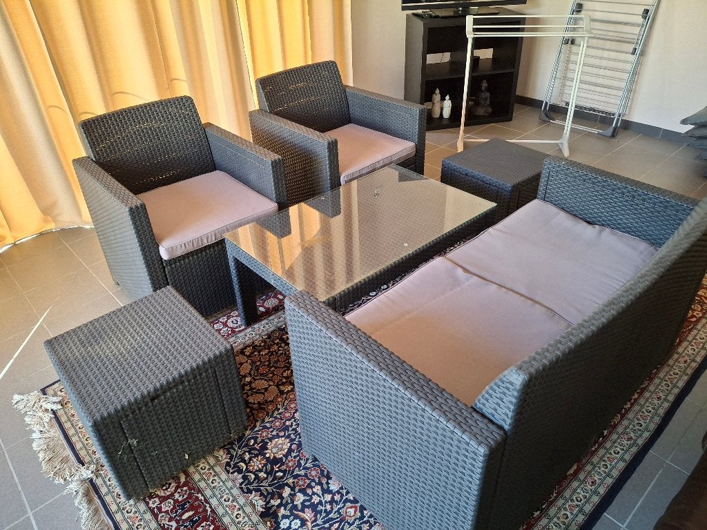 bankstel voor tuin, Tuin en Terras, Ophalen, Zo goed als nieuw, Kunststof