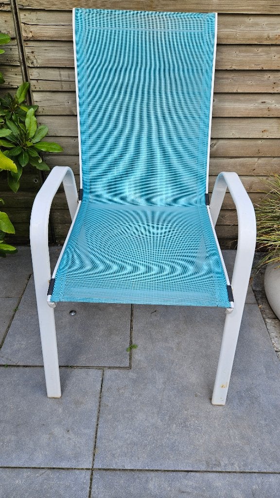 2 Tuinstoelen, Tuin en Terras, Ophalen, Gebruikt, Metaal, Stapelbaar