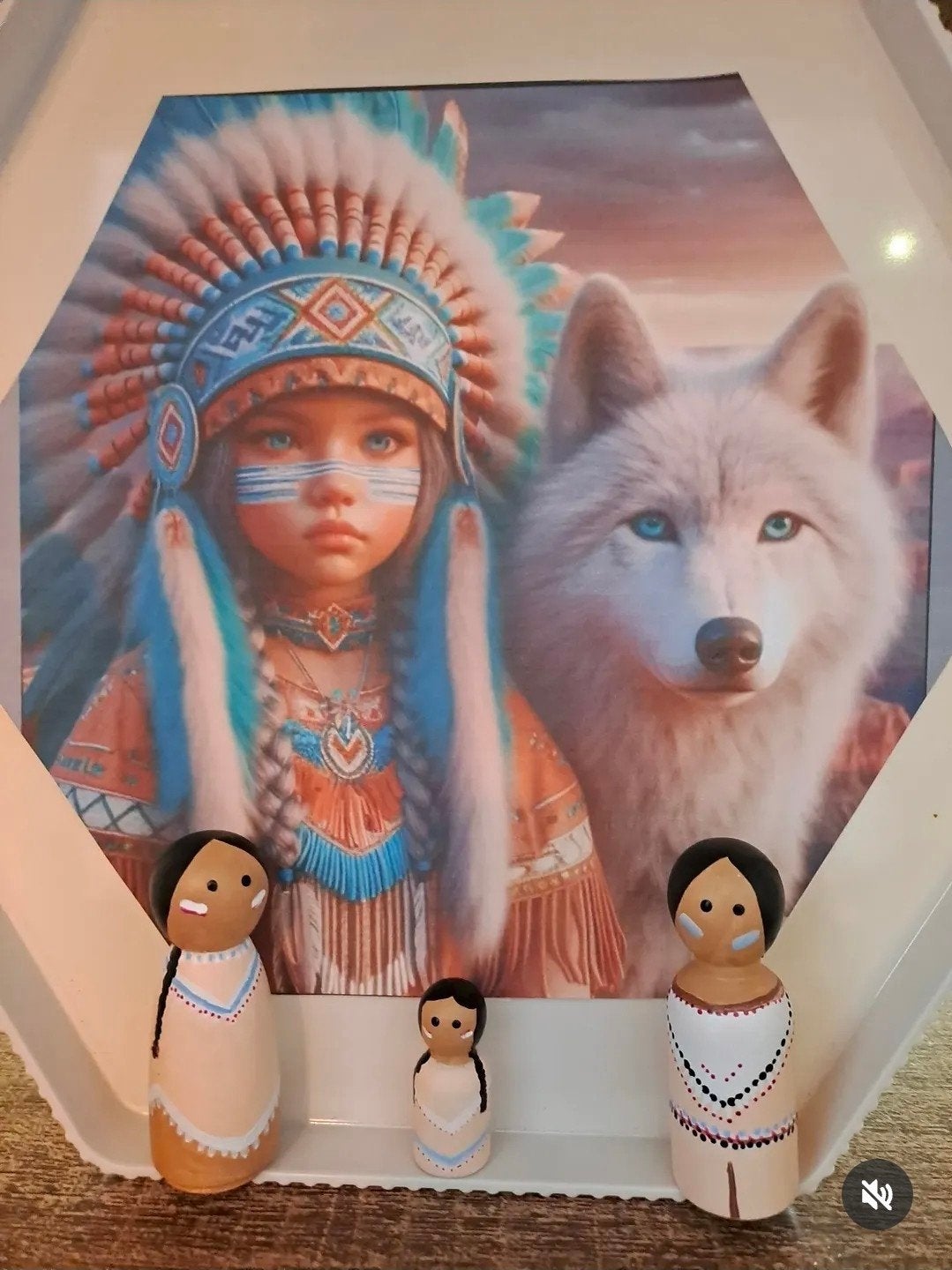 Pegdolls thema indiaan houten popjes sensorisch materiaal, Ophalen of Verzenden