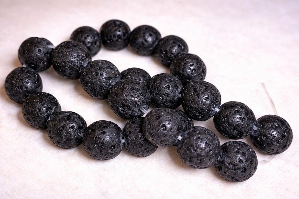 lot kralen 27 zwarte lava 8mm, Ophalen of Verzenden, Nieuw, Kraal