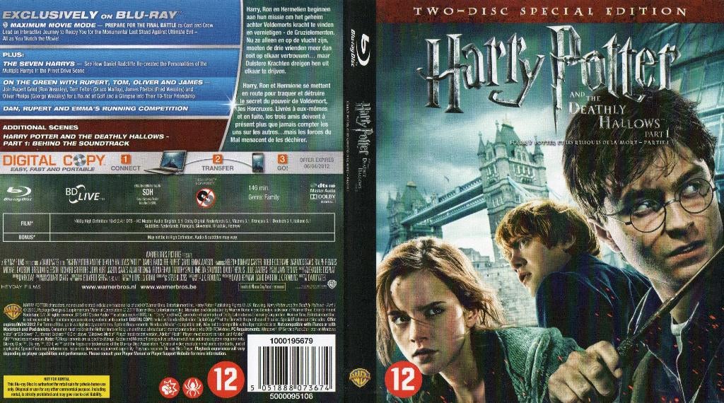 harry potter 7 (blu-ray) neuf, Enlèvement ou Envoi, Comme neuf, Science-Fiction et Fantasy