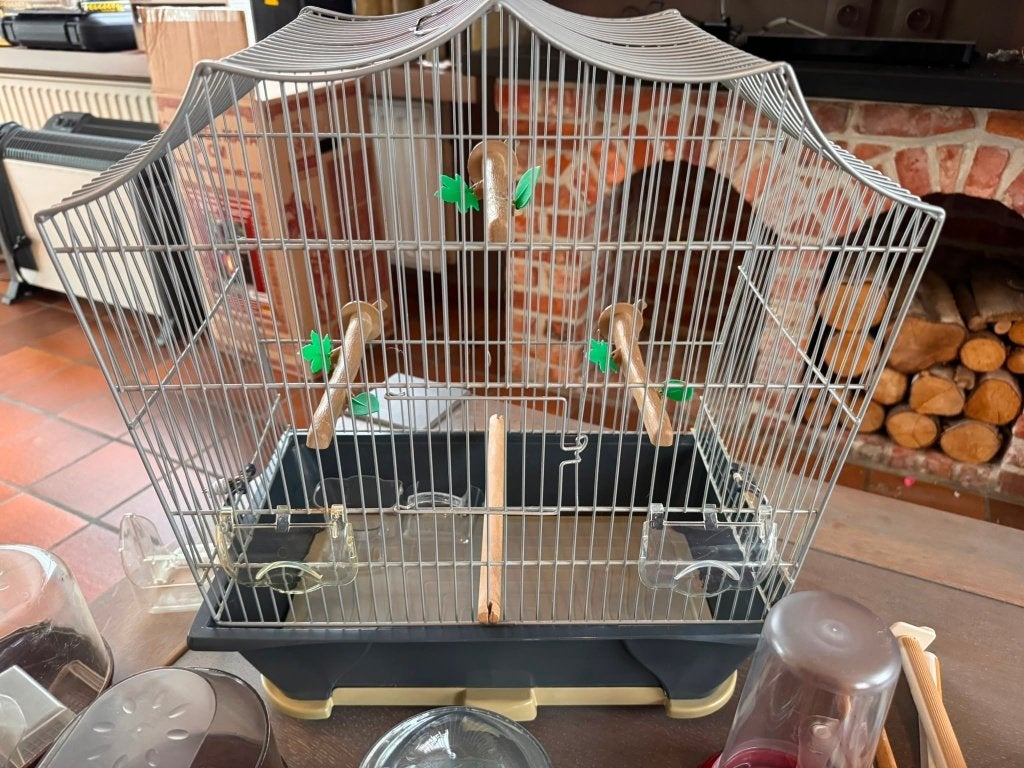 Vogelkooi met toebehoren, Enlèvement, Neuf, Aluminium, Cage à oiseaux