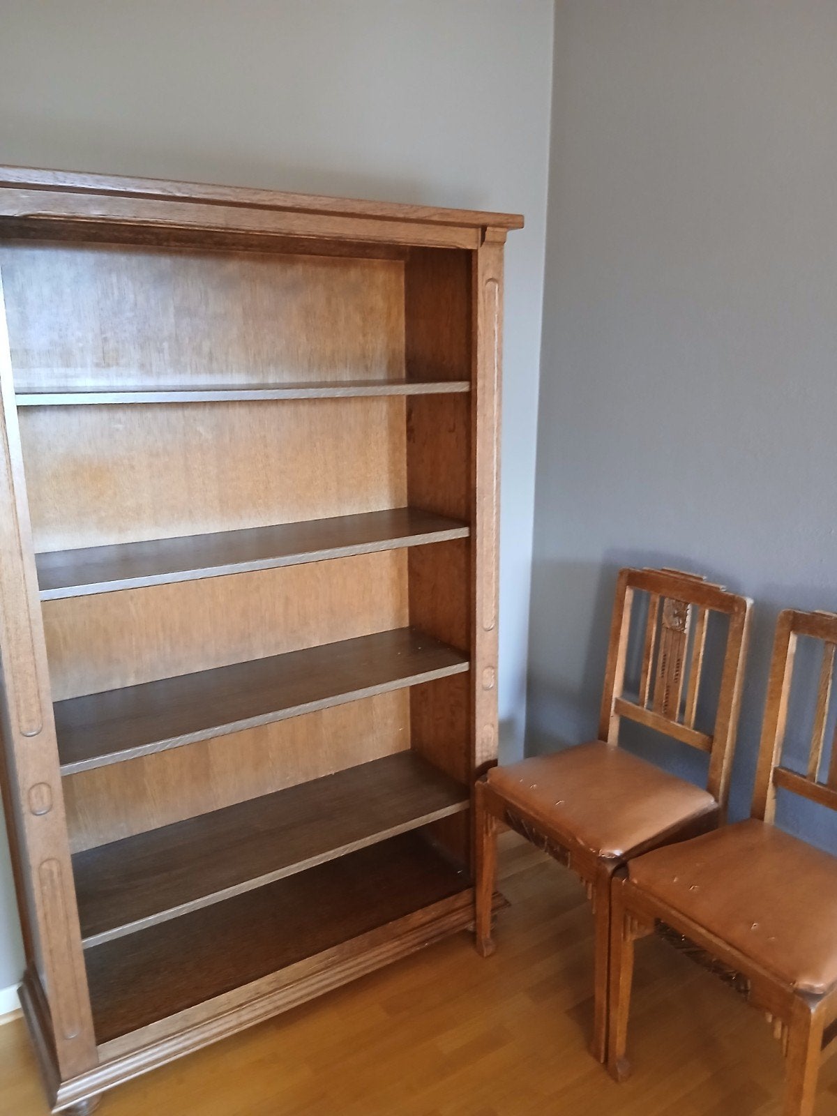 Mooie vintage houten boekenkast / open stellingkast, Ophalen