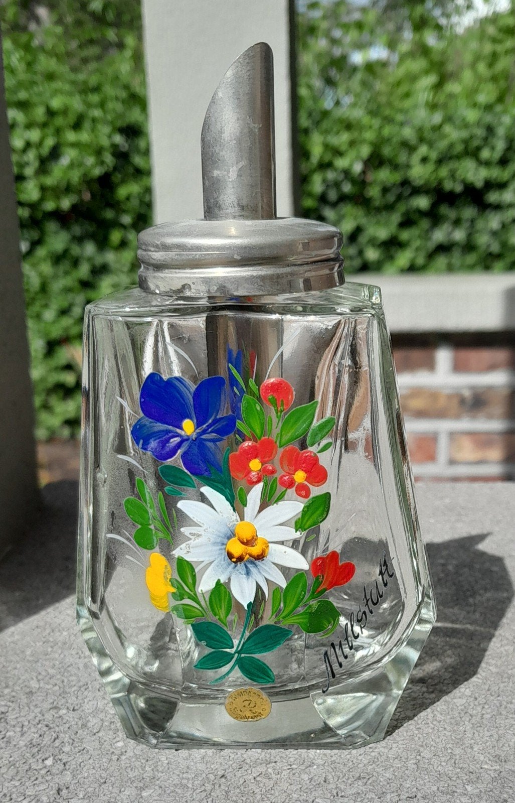 Prachtige suikerstrooier met edelweiss., Ophalen of Verzenden