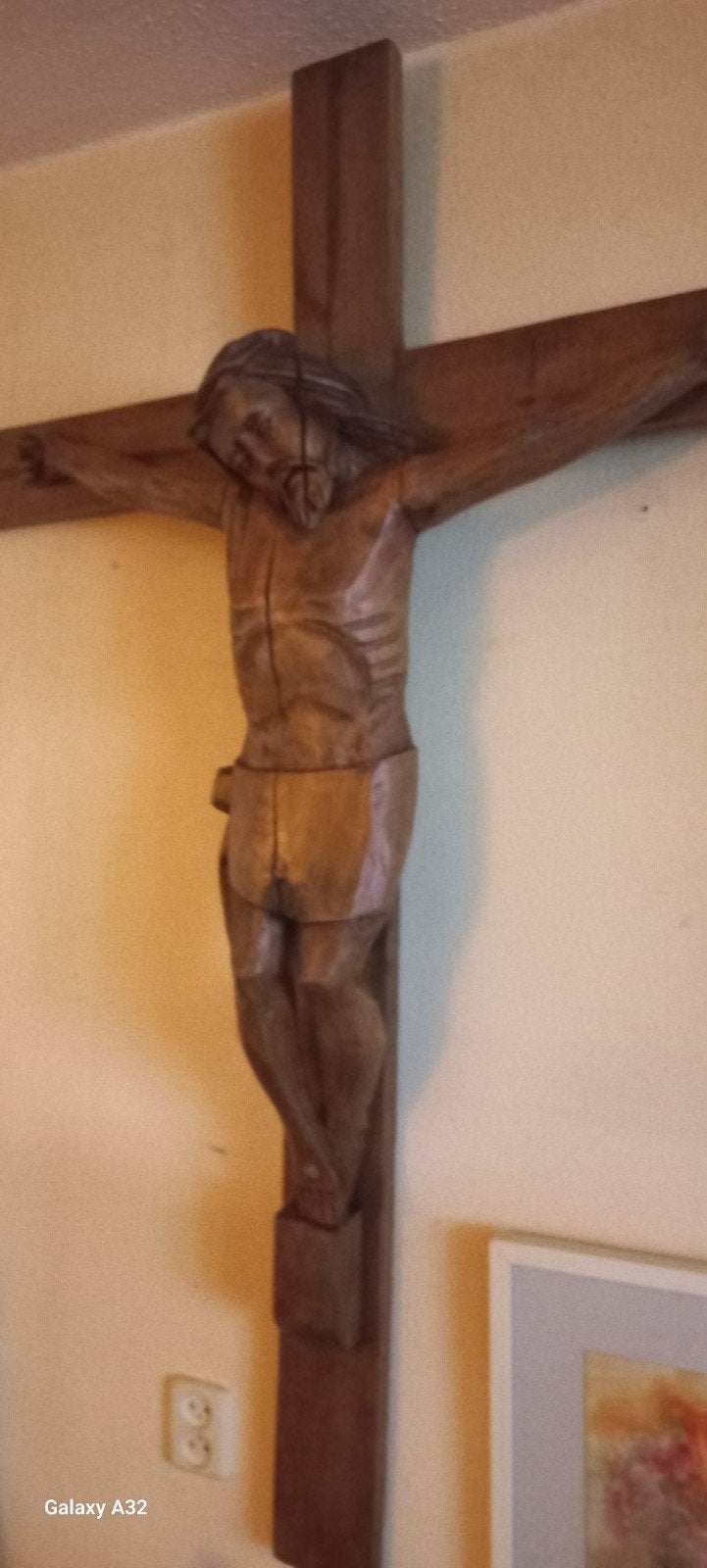 Groot houten Corpus op Kruishout  150 x 105 cm, Antiek en Kunst, Ophalen