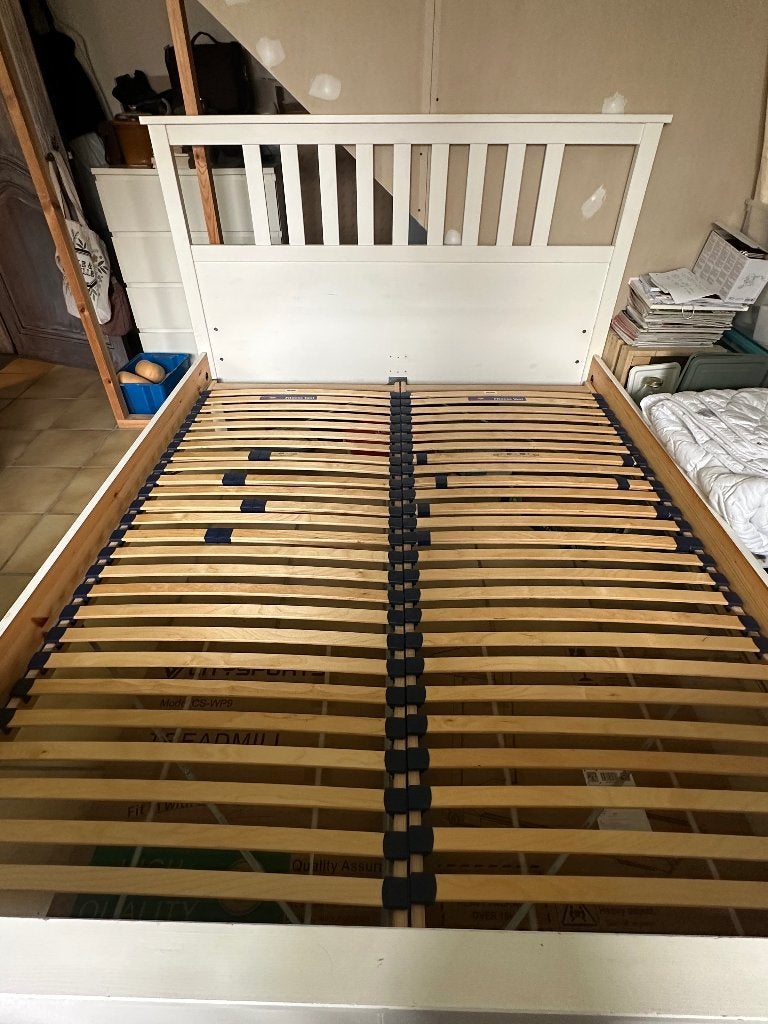 Tweepersoonsbed 160cm, Huis en Inrichting, Slaapkamer | Bedden, Ophalen, Gebruikt, Wit, Tweepersoons