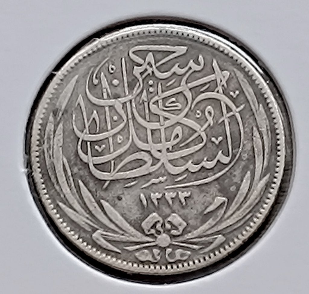 munt Egypte 2 piastres 1917:zilver 0,835, Timbres & Monnaies, Enlèvement ou Envoi, Égypte, Argent