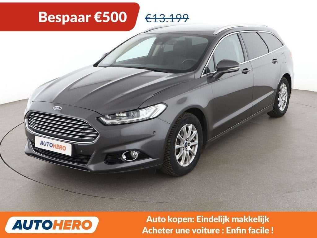 Ford Mondeo 2.0 TDCi Titanium (année de construction 2016), Autos, Ford, Cuir, Argent ou Gris, Achat, Détection des panneaux routiers