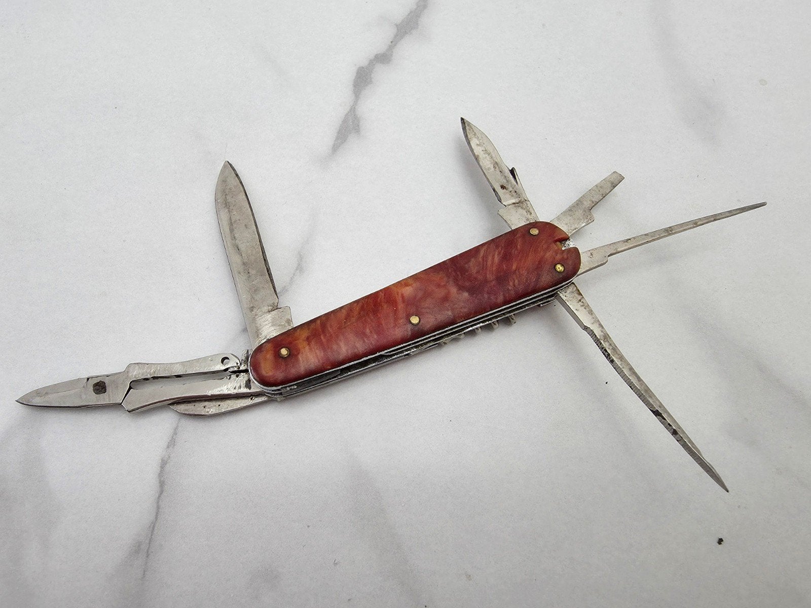 Couteau suisse ancien multifonction C. Bertram Solingen – Pl, Enlèvement ou Envoi