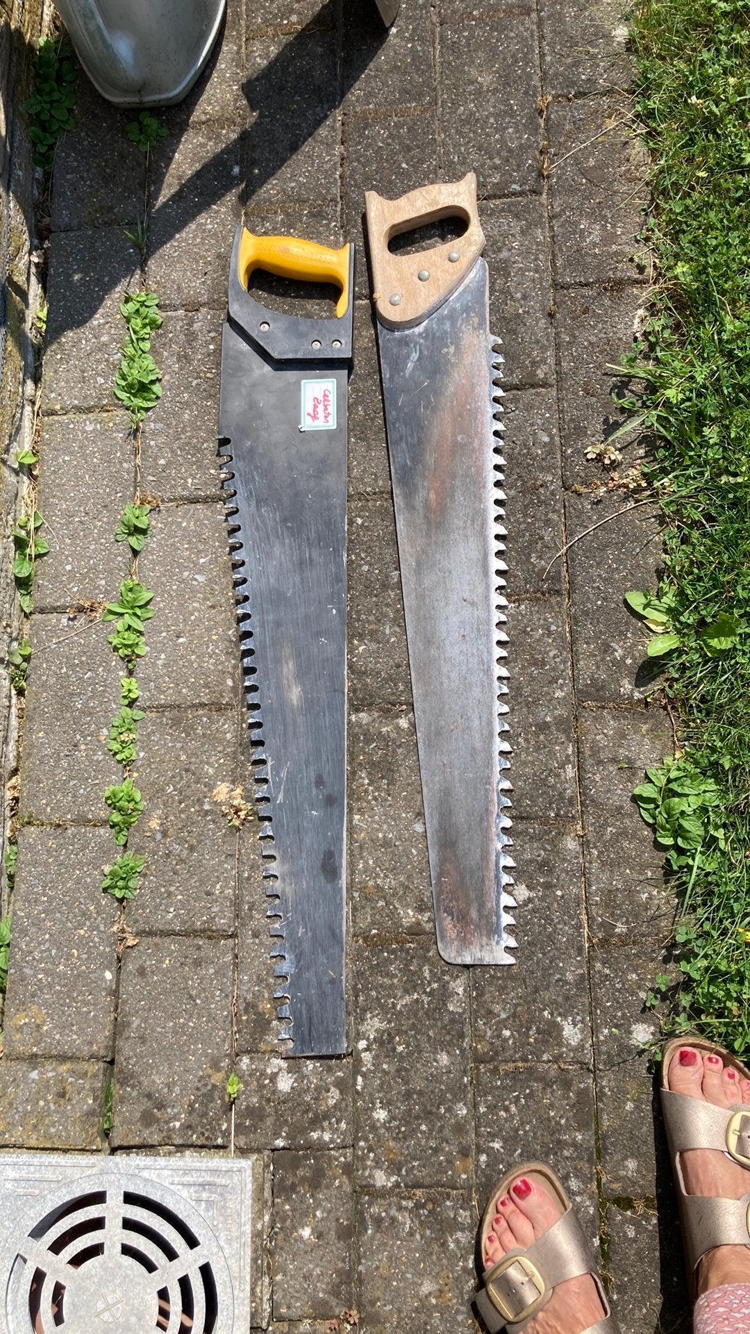2 celbeton zagen, Tuin en Terras, Handzagen, Ophalen, Gebruikt