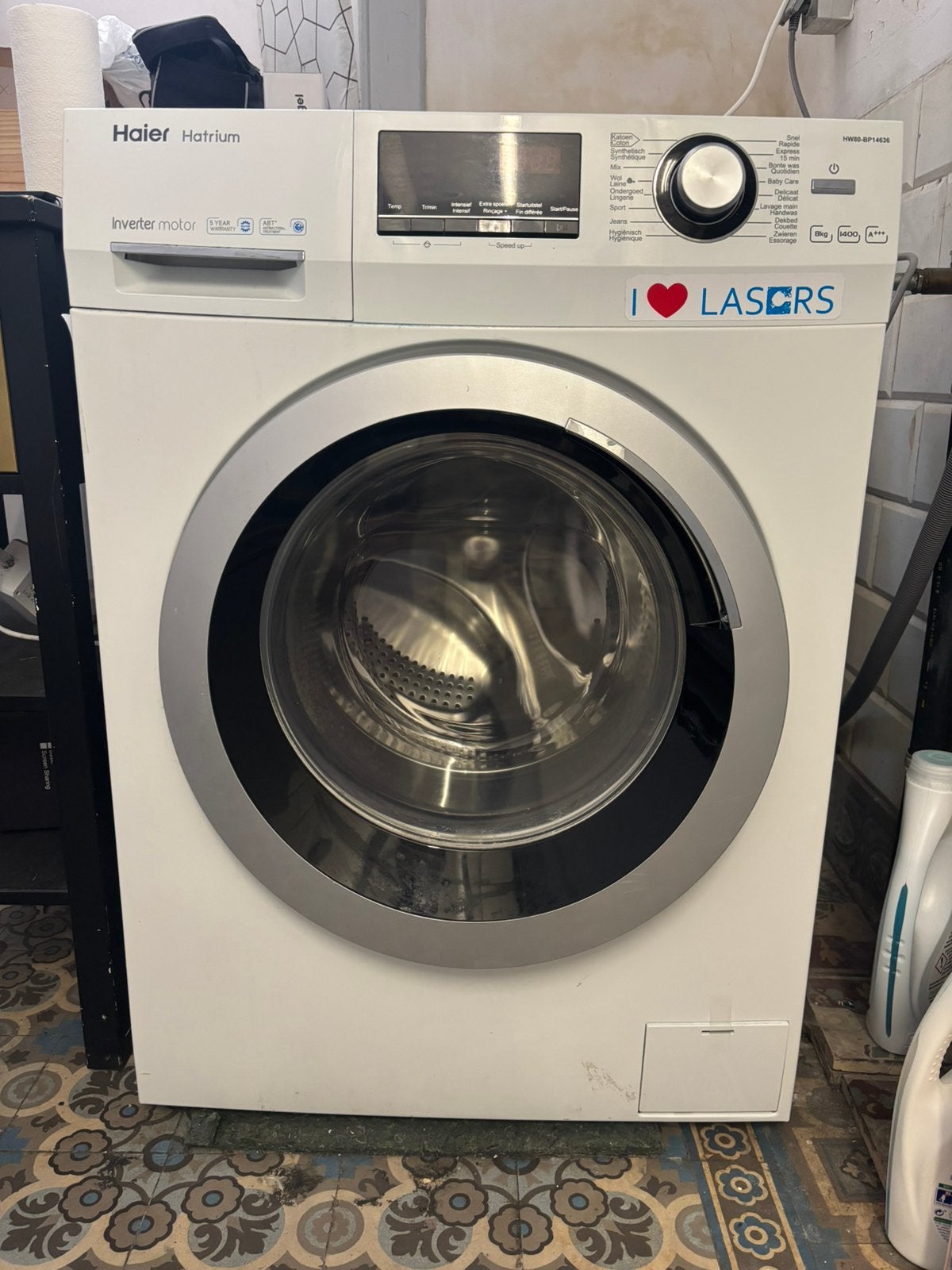 Machine à laver Haier, Electroménager, Lave-linge, 1200 à 1600 tours, 6 à 8 kg, Chargeur frontal, Enlèvement