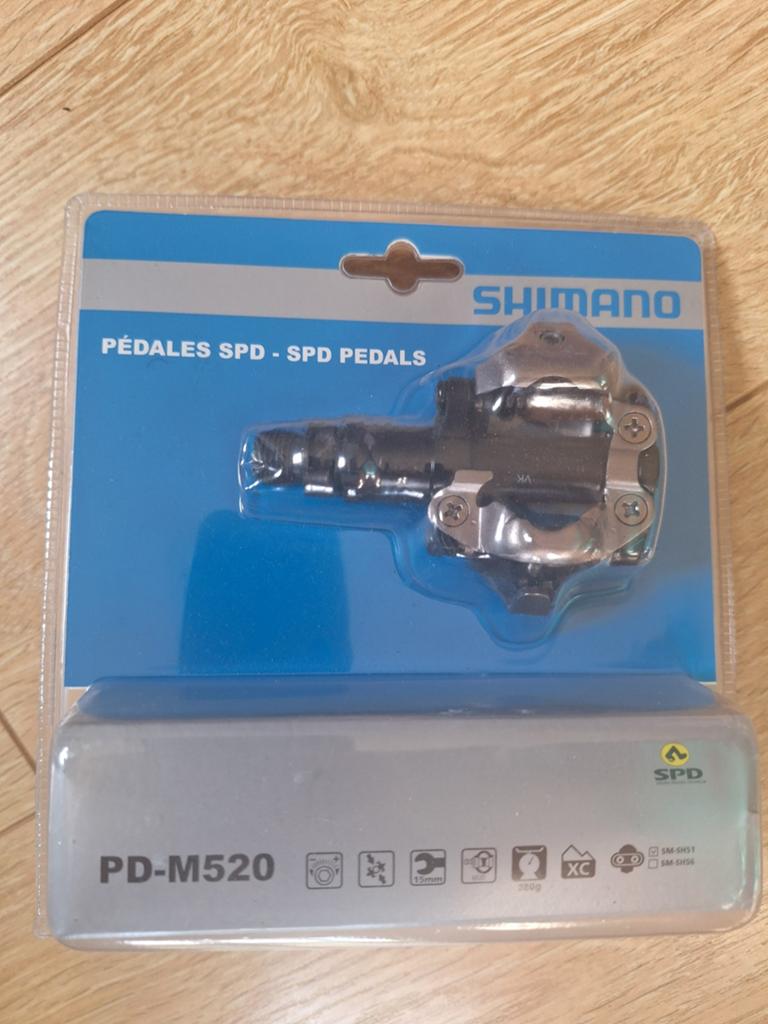 Pédales Shimano PD-M520, Vélos & Vélomoteurs, Vélos Pièces, Enlèvement ou Envoi, Neuf, Autres types, Shimano