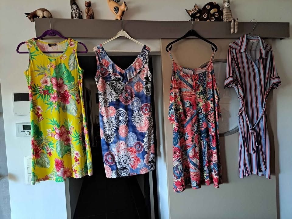 Jurk in travelstof, zomerjurk 38, 42 en XXL, Enlèvement ou Envoi, Comme neuf, Autres couleurs